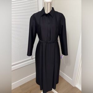 NWT Hagahi silk and wool Elegant Black Belted Dress sz 10
